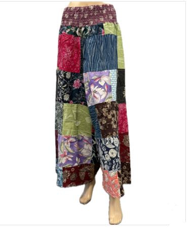 Overdye Cotton Patchwork Flare Pants