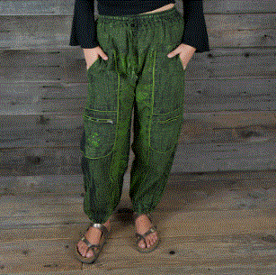 Jayli - Cotton Stonewash Zipper Pocket Harem Pants