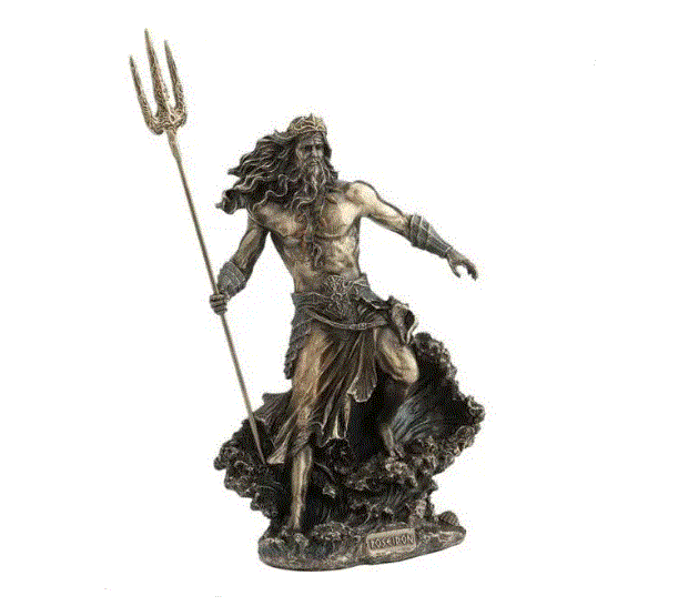 Unicorn Studio - Poseidon Greek God-King of the Seas w/Trident Statue