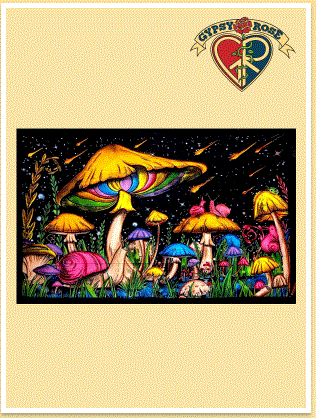 Mushroom Meteor Showers Twin Tapestry