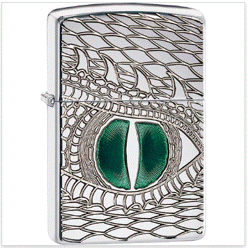 Deep Carve Green Dragon Eye Zippo Lighter