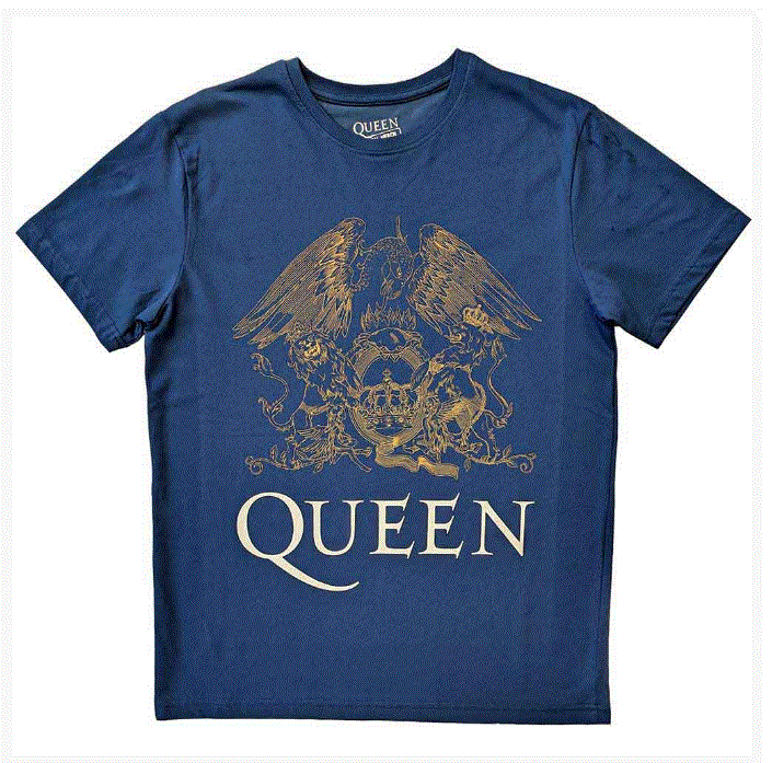 Rock Off - Queen "Crest" Denim Blue Unisex T-Shirt