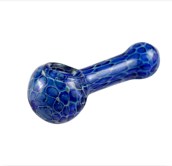 3.5" Glass Spoon - Heavy Blue Sascrotch