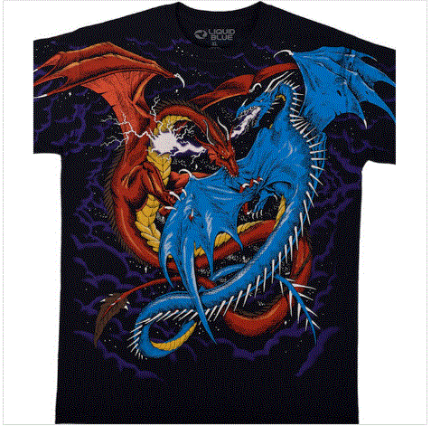 Dueling Dragons Black T-Shirt