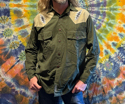 COOL FOOL L-Sleeve Button Up Shirt w/Tie Dye Bolt SYF Embroidery