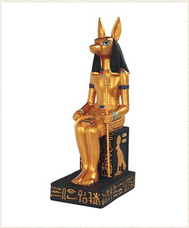 Anubis Egyptian Deity Golden Statue