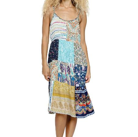 Boho Ruffled Floral Patchwork Dress 25210