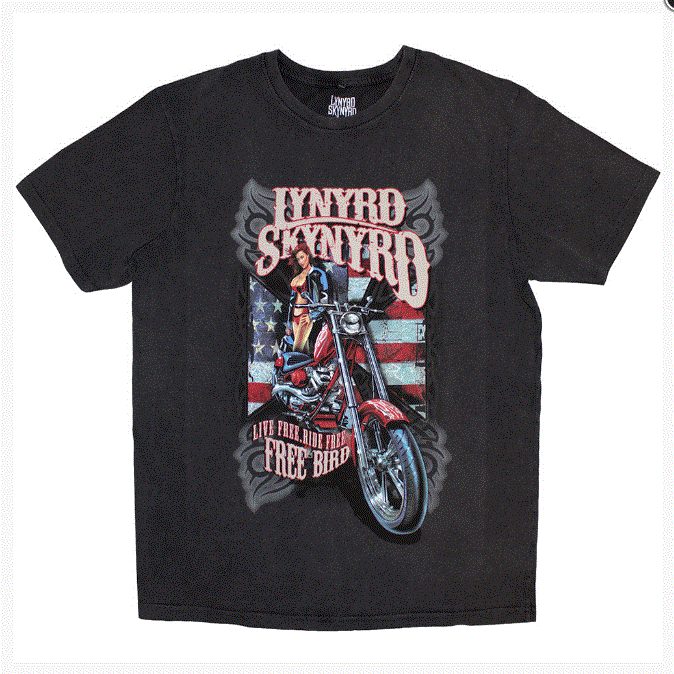 Lynyrd Skynyrd Unisex Stone Wash T-Shirt - Ride Free