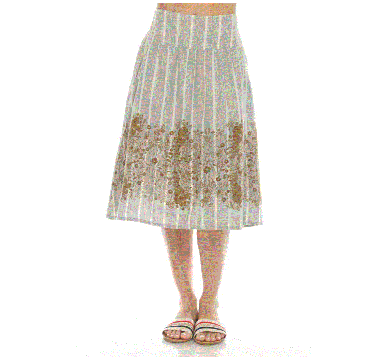 Lakhay's - Midnight Floral Midi Skirt