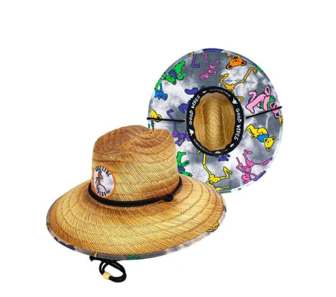 Peter Grimm 100% Rye Straw Lifeguard Hat - Grateful Dead