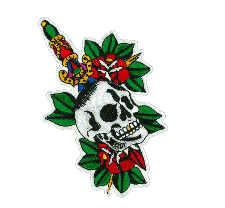 Hot Leathers - Skull Dagger And Roses Patch