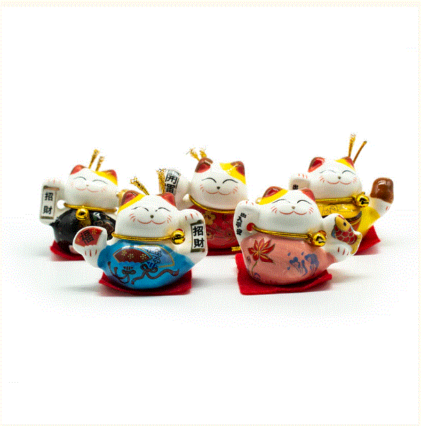 Mini Lucky Cat Ceramic Figurine