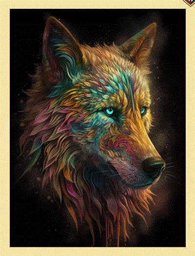 Spirit Wolf Cosmic Tapestry