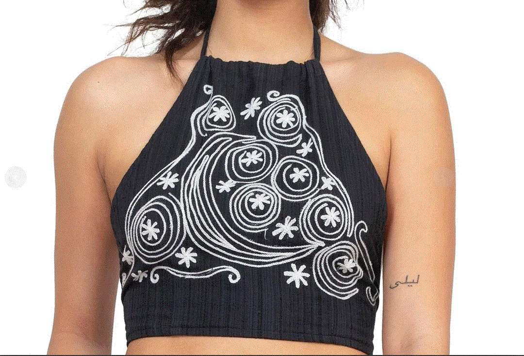 Lakhay's - Celestial Embroidery Halter Top