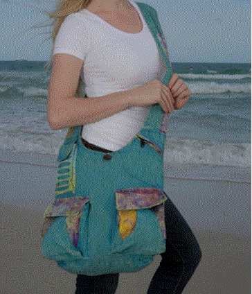 Earth Divas - Cotton Sling Bag w/Tie-Dyed Exterior Pockets