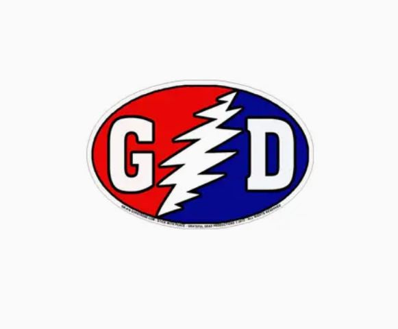 Grateful Dead Nation Bolt Oval Sticker