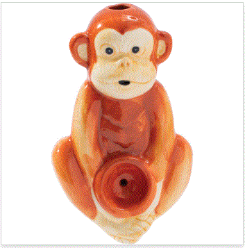 Wacky Bowlz 3.5" Ceramic Monkey Pipe