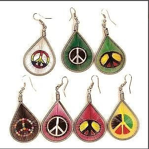 Graphic Thread Earrings - Peace Signs
