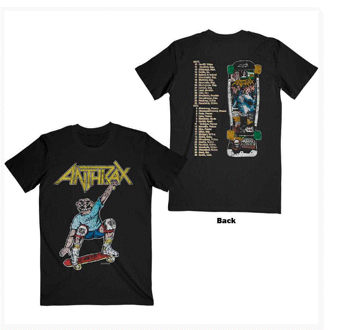 Rock Off - Anthrax 'Spreading Skater Notman Vintage' Unisex T-Shirt