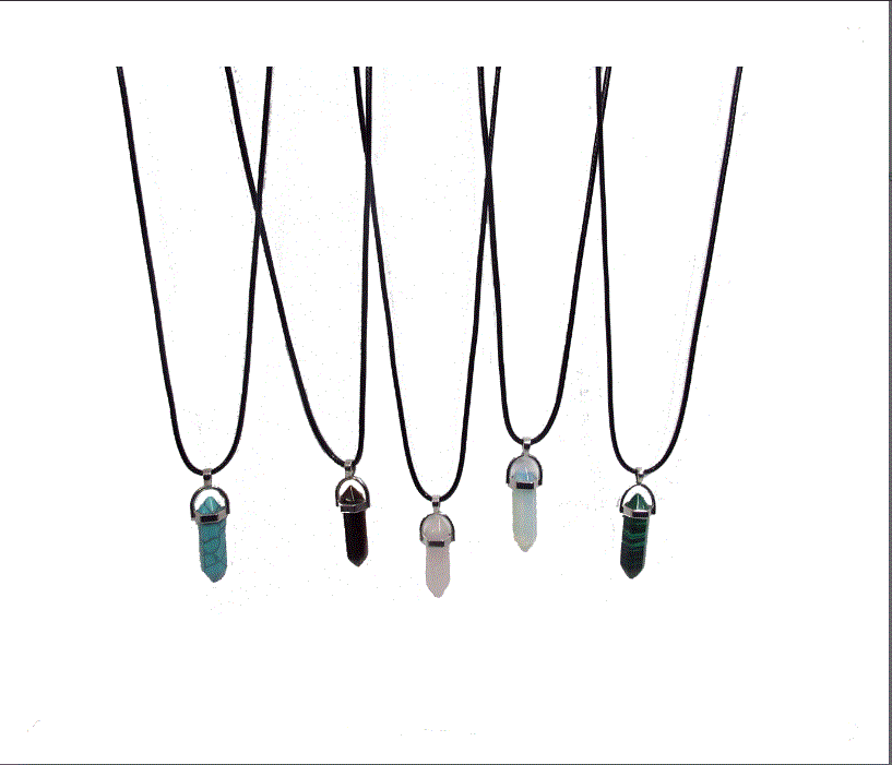 Magic Touch - Semi Precious Stone Crystal Pendant Necklace