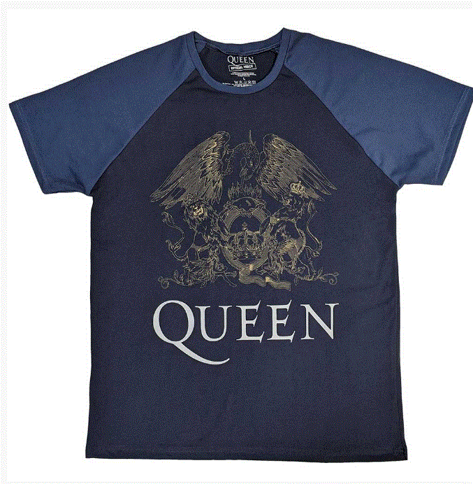 Rock Off - Queen 'Crest' Raglan Unisex T-Shirt