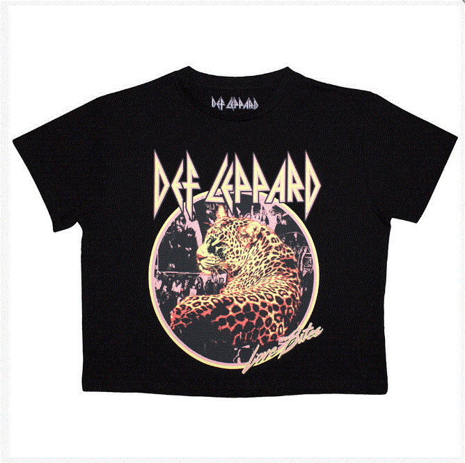 Def Leppard Ladies Crop Top - Love Bites (Black)