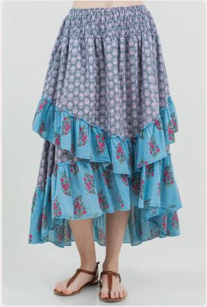 Cotton Voile Layered Long Skirt 3933