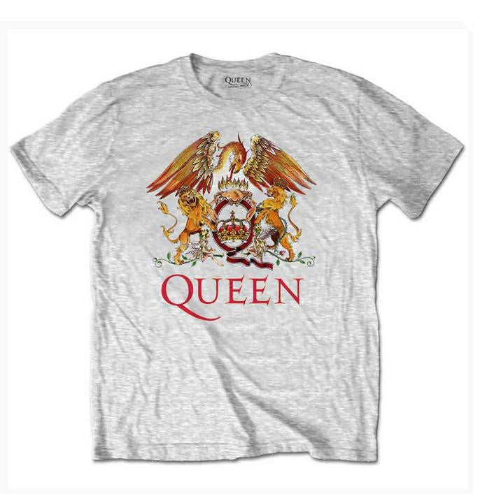 Queen Kids T-Shirt - Classic Crest (Heather Grey)