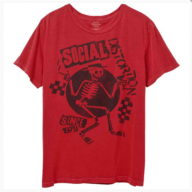 Social Distortion Unisex T-Shirt - Speakeasy Checkerboard (Red)