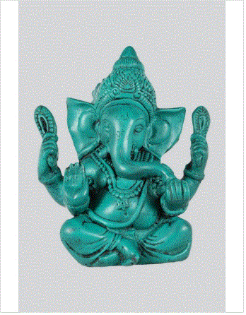 Kathmandu - Ganesha Green Resin Statue