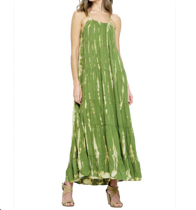 Yak & Yeti - Tie Dye Ruffle Tiered Long Dress