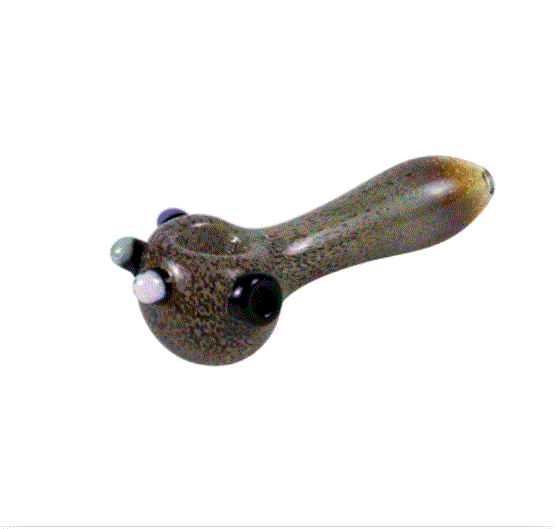 4" Glass Spoon Pipe Fritty Marbles