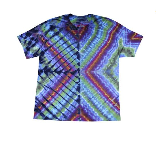 HappyLife - Double Diagonal Tie Dye T-Shirt