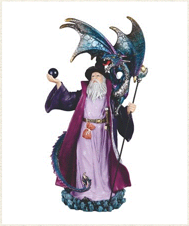 GSC - Large Purple Wizard & Staff w/Dragon Statue 72116