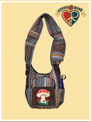 Corduroy Gheri Embroidery Mushroom Crossbody Bag