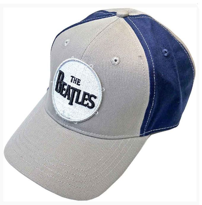 The Beatles Unisex Baseball Cap - Drum Logo (Grey & Navy Blue) (2-Tone)