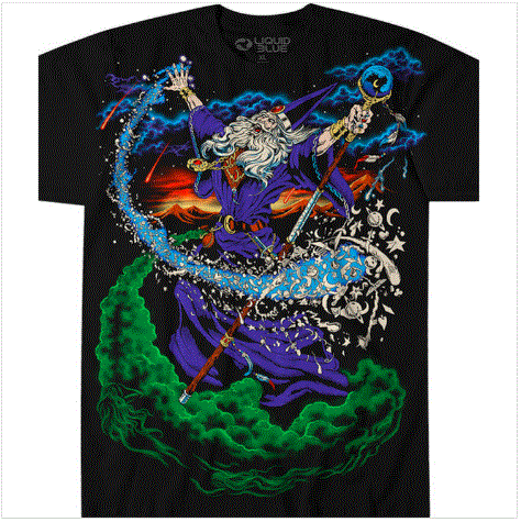 Liquid Blue - Wizard Black T-Shirt