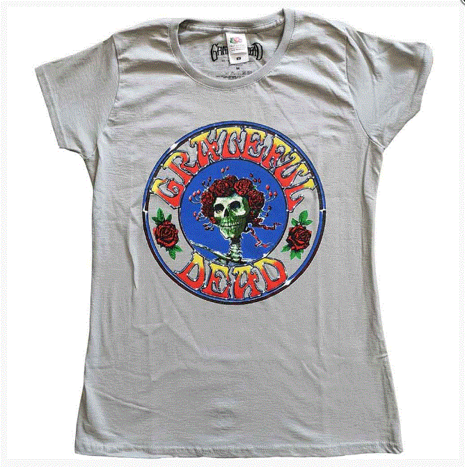 Grateful Dead Ladies T-Shirt - Bertha Circle Vintage Wash (Grey)