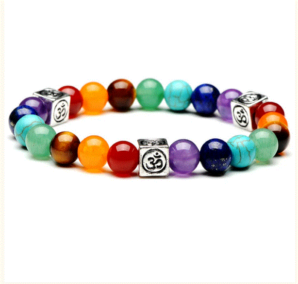 Chakra Om Gemstone Bracelet