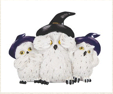 GSC - Owl w/Witch Hats No Evils Statue