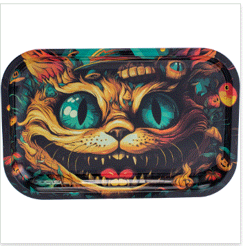 Small Trippy Cat Rolling Tray