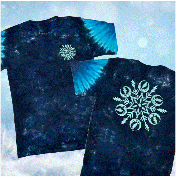 Sundog - Grateful Dead Stealie Snowflake Blue Tie Dye T-Shirt