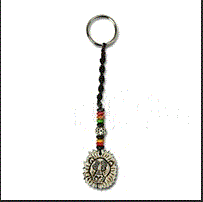 Gypsy Rose - "Rasta Lion" Carved Bone Keychain