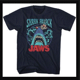 American - JAWS Swirly Waters Blue T-Shirt