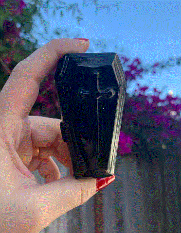 Capstone - Black Obsidian Carved Coffin