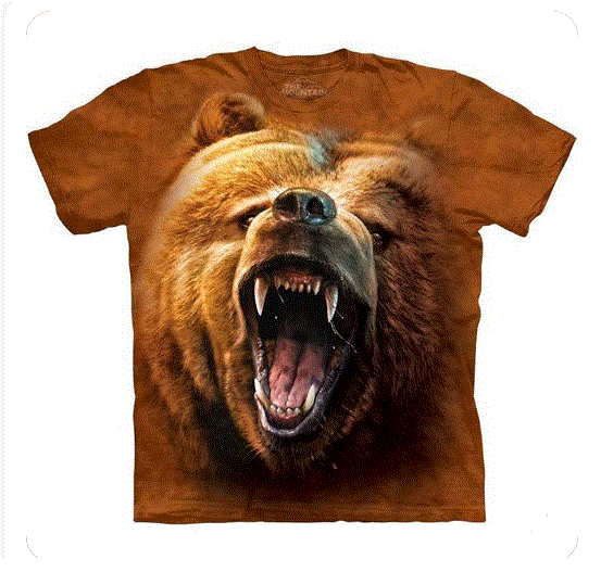 The Moutain - Roaring Grizzly Bear Brown Tie Dye T-SHIRT