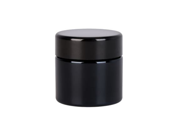 UV Screw Top Black Glass Jar