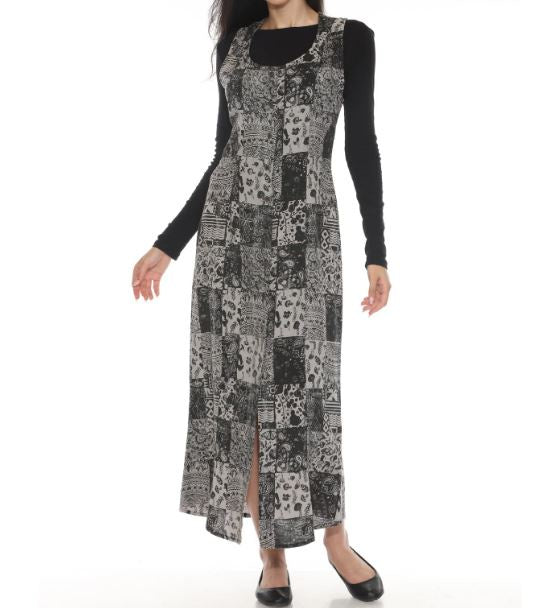 Stonewashed Button Front Midi Dress