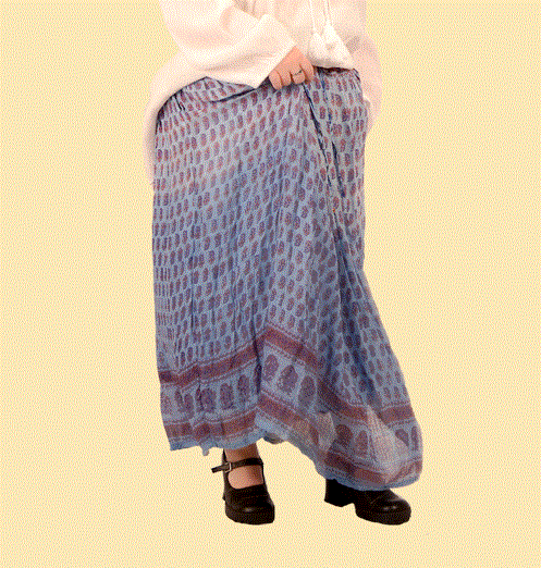 Gypsy Rose - The Fairgrounds Dip Dyed Printed Cotton Cheesecloth Skirt