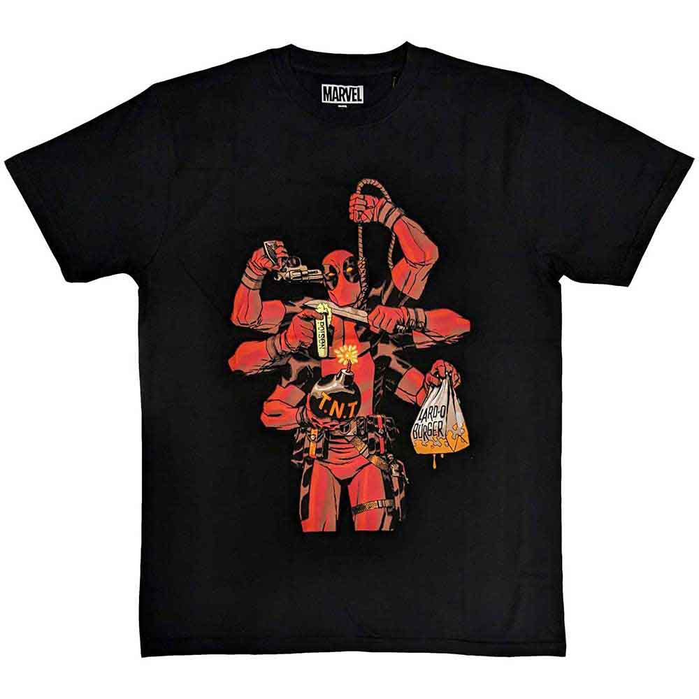 Marvel Comics Unisex T-Shirt: Deadpool Arms